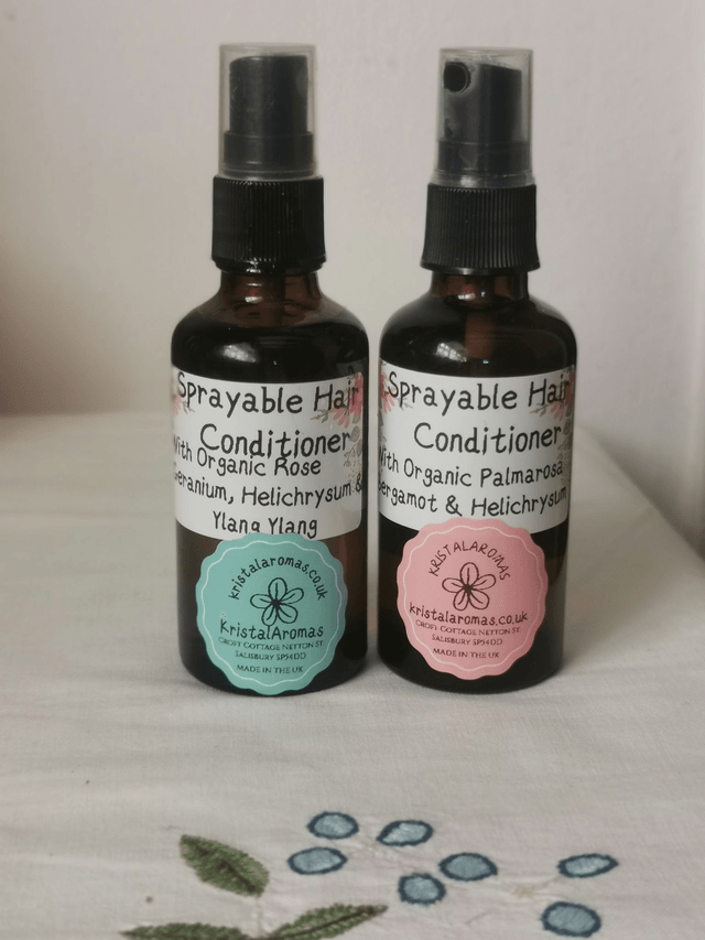 Hair Conditioner (sprayable) with Organic Palmarosa, Helichrysum& Bergamot.        50ml