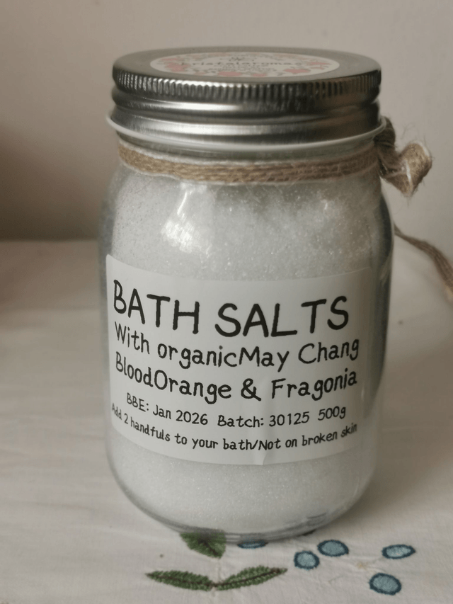 Bath Salts with Organic May Chang,Petitgrain & Vetivert  500g