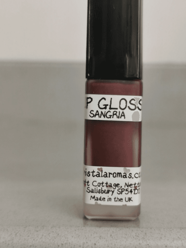 Lip Gloss (GLASS). Sangria- Organic Ingredients.  7g