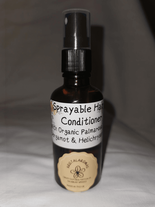 Hair Conditioner (sprayable) with Organic Palmarosa, Helichrysum&amp; Bergamot.        50ml